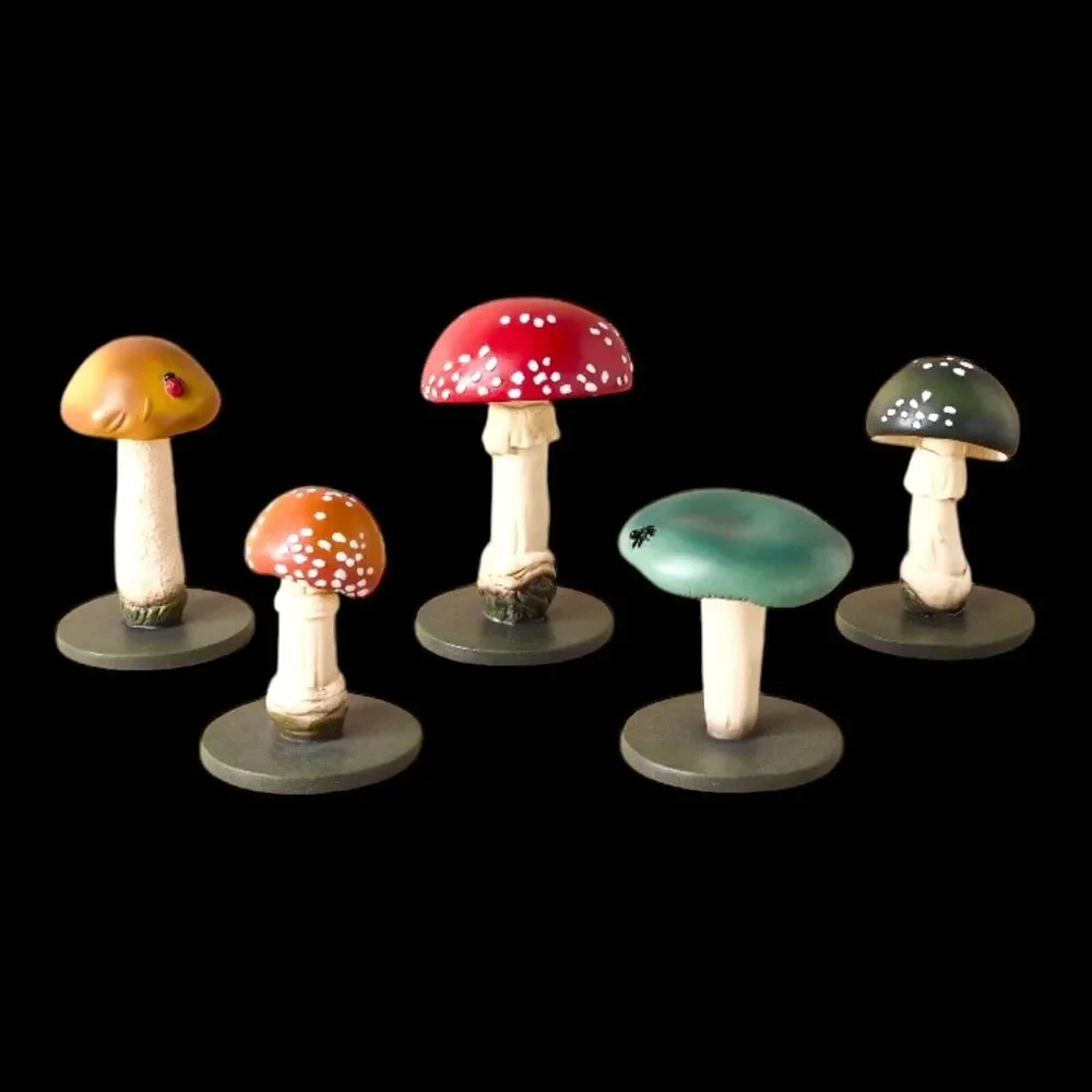 John Derian for Target 5pc Mushroom Decorative Figures Harvest Thanksgiving NEW